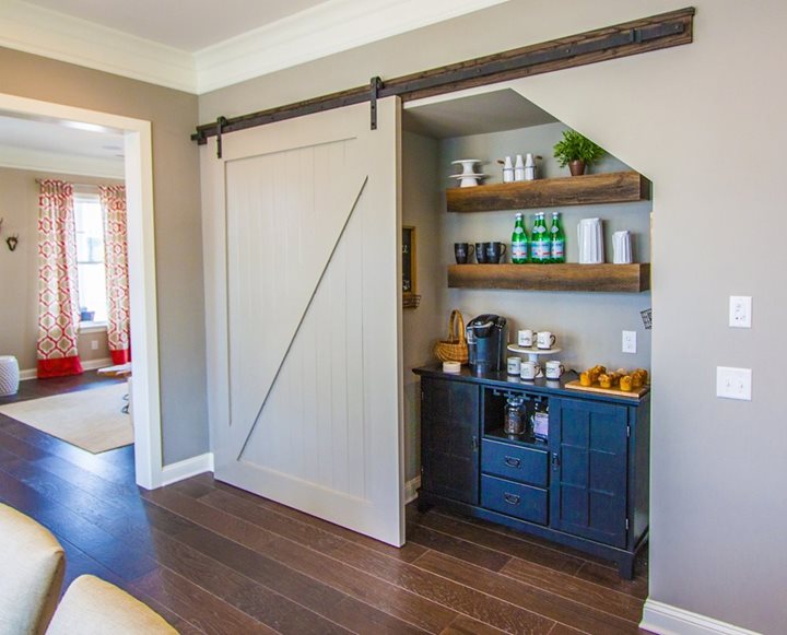 new home closet storage barn door