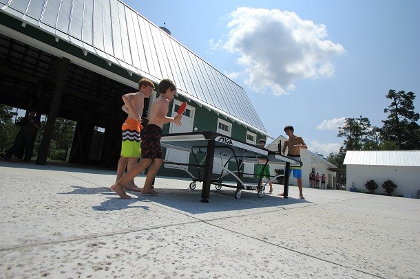 Kids playing table tennis at Carnes Crossroads Summerville SC