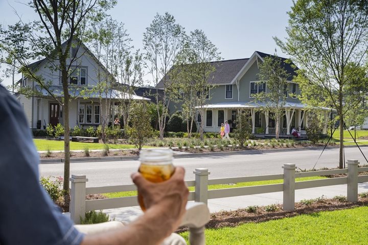 nexton brighton park village streetscape with sweet tea