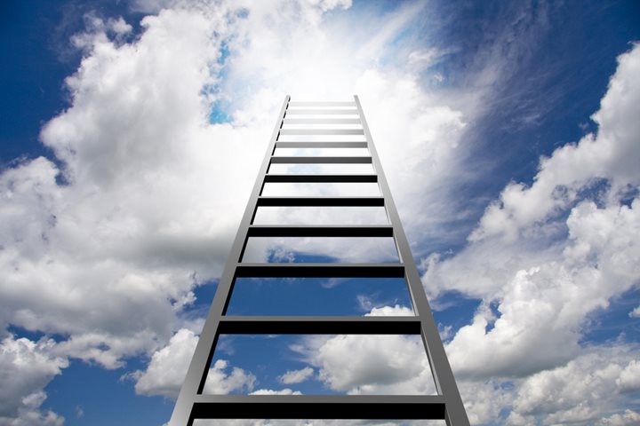 ladder reaching to the sky