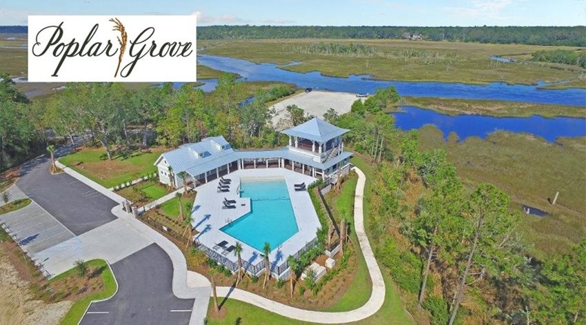 Poplar Grove Pool Aerial View Ravenel SC