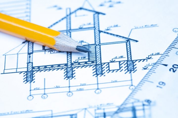 New Home Blueprint with Pencil