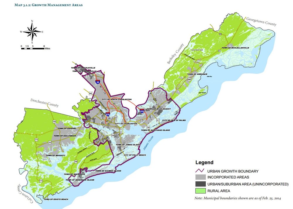 Growth Boundaries Restrict Urban Sprawl into Rural Charleston County