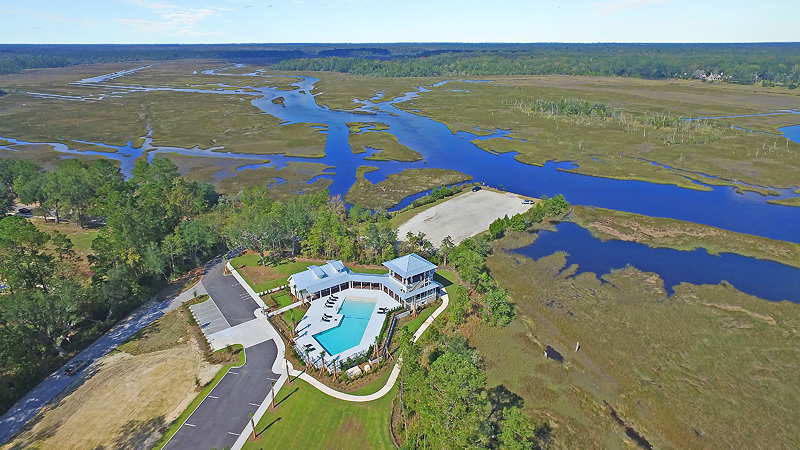 Poplar Grove Charleston SC Pool Aerial