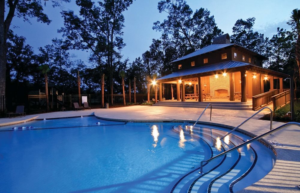 Carolina Bay Charleston SC Community Pool Twilight