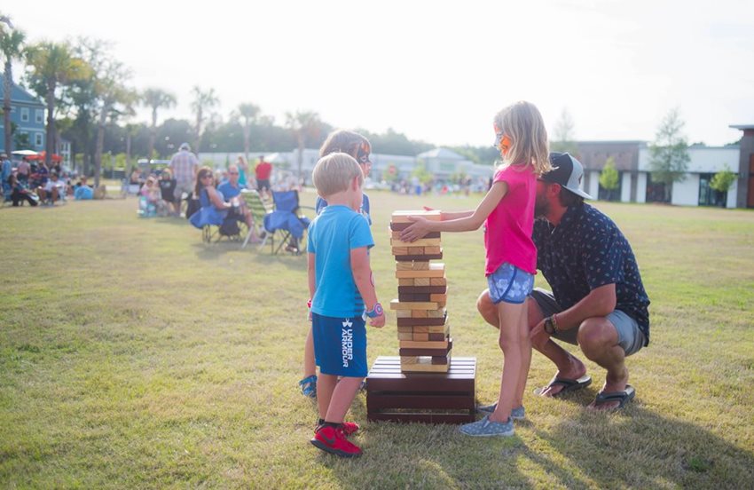 Point Hope Gathering on the Green Kids Playing Jenga