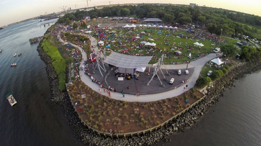 Riverfront Park North Charleston SC Aerial