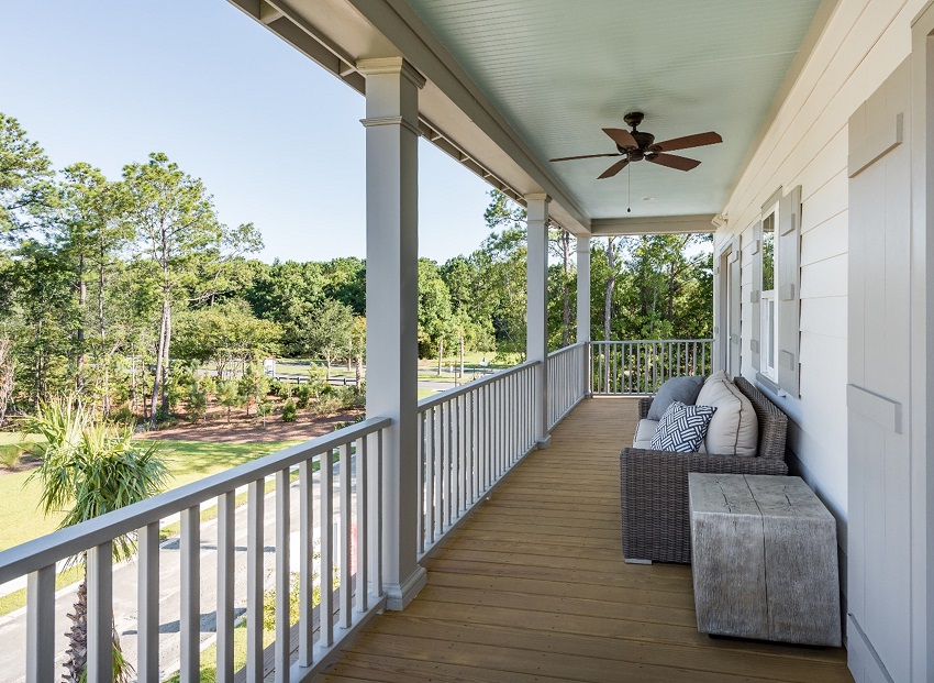 side porch outdoor living - John Wieland Homes - elevated home - mt pleasant sc