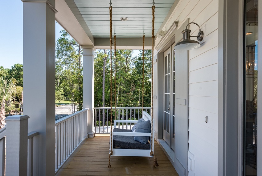 side porch with swing - John Wieland Homes - elevated home - mt pleasant sc