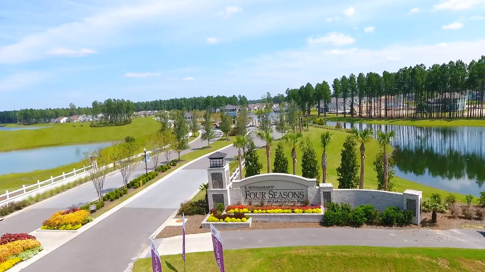 Four Seasons at Lakes of Cane Bay Aerial Entrance Summerville SC