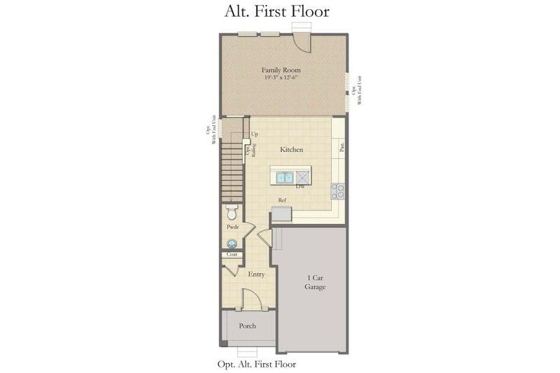 Dan Ryan Park Circle New Townhome Floorplan Alternate First Floor