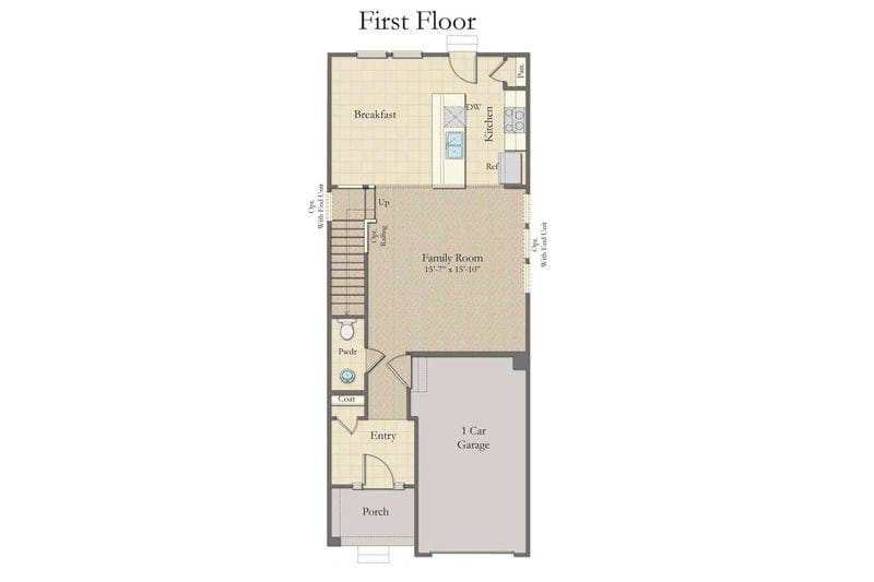 Dan Ryan Park Circle New Townhome Floorplan 1st Floor