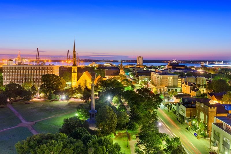 Charleston SC Downtown Aerial