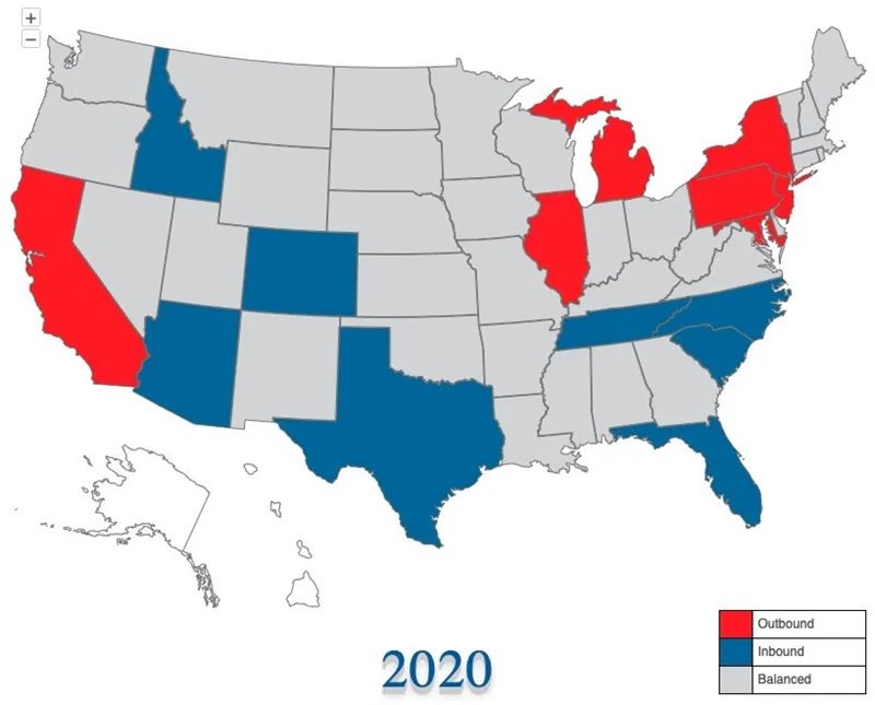 Inbound Outbound States Map