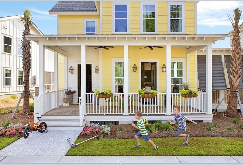 Summers Corner New Home Exterior Children Playing Summerville SC